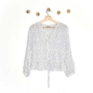Rails Marti Blouse in White Wisteria Tie Peplum